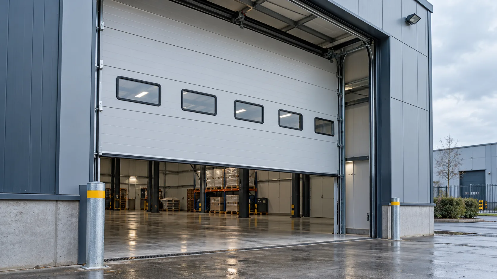 Illustrative sectional doors site context